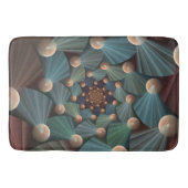 Abstracte fractale kunst met diepbruin leistblauw badmat (Voorkant)