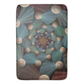 Abstracte fractale kunst met diepbruin leistblauw badmat (Voorkant Verticaal)