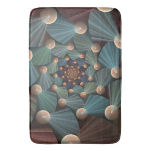 Abstracte fractale kunst met diepbruin leistblauw badmat