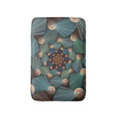 Abstracte fractale kunst met diepbruin leistblauw badmat (Voorkant Verticaal)