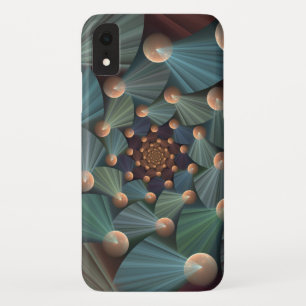 Abstracte fractale kunst met diepbruin leistblauw Case-Mate iPhone case