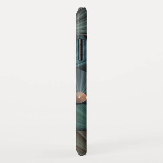 Abstracte fractale kunst met diepbruin leistblauw Case-Mate iPhone case (Achterkant/rechts)