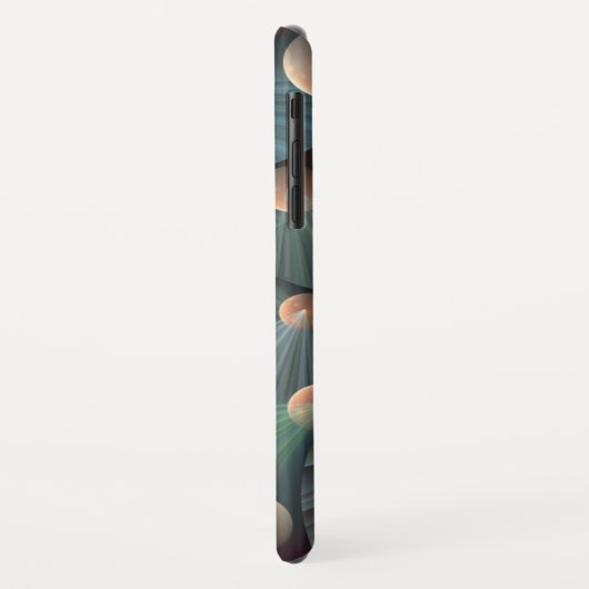 Abstracte fractale kunst met diepbruin leistblauw Case-Mate iPhone case (Achterkant/links)