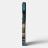 Abstracte fractale kunst met diepbruin leistblauw Case-Mate iPhone case (Achterkant / Links)