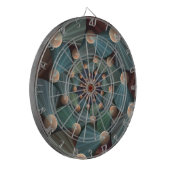 Abstracte fractale kunst met diepbruin leistblauw dartbord (Voorkant Links)