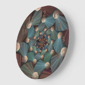 Abstracte fractale kunst met diepbruin leistblauw grote klok (Hoek)