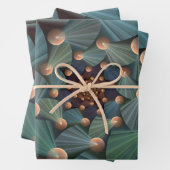 Abstracte fractale kunst met diepbruin leistblauw inpakpapier vel (In situ)