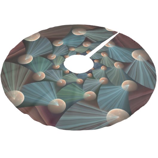 Abstracte fractale kunst met diepbruin leistblauw kerstboom rok (Gekanteld)