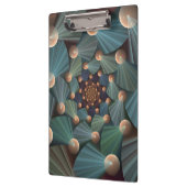 Abstracte fractale kunst met diepbruin leistblauw klembord (Links)