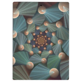 Abstracte fractale kunst met diepbruin leistblauw klembord (Achterkant)