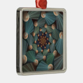 Abstracte fractale kunst met diepbruin leistblauw metalen ornament (Rechts)