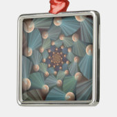 Abstracte fractale kunst met diepbruin leistblauw metalen ornament (Links)