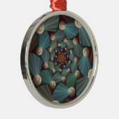 Abstracte fractale kunst met diepbruin leistblauw metalen ornament (Rechts)