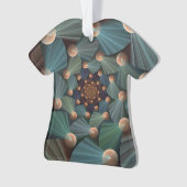 Abstracte fractale kunst met diepbruin leistblauw ornament (voorkant)