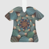 Abstracte fractale kunst met diepbruin leistblauw ornament (achterkant)