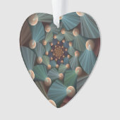 Abstracte fractale kunst met diepbruin leistblauw ornament (voorkant)