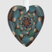 Abstracte fractale kunst met diepbruin leistblauw ornament (voorkant)