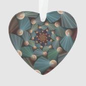 Abstracte fractale kunst met diepbruin leistblauw ornament (achterkant)