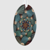 Abstracte fractale kunst met diepbruin leistblauw ornament (voorkant)