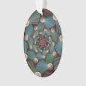 Abstracte fractale kunst met diepbruin leistblauw ornament (voorkant)