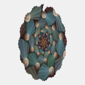 Abstracte fractale kunst met diepbruin leistblauw ornament kaart (Rechts)