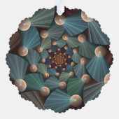 Abstracte fractale kunst met diepbruin leistblauw ornament kaart (Achterkant)