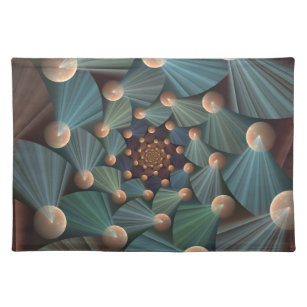 Abstracte fractale kunst met diepbruin leistblauw placemat