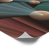 Abstracte fractale kunst met diepbruin leistblauw poster (Hoek)