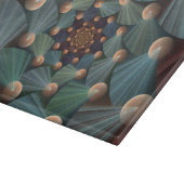 Abstracte fractale kunst met diepbruin leistblauw snijplank (Hoek)