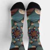 Abstracte fractale kunst met diepbruin leistblauw sokken (Top)