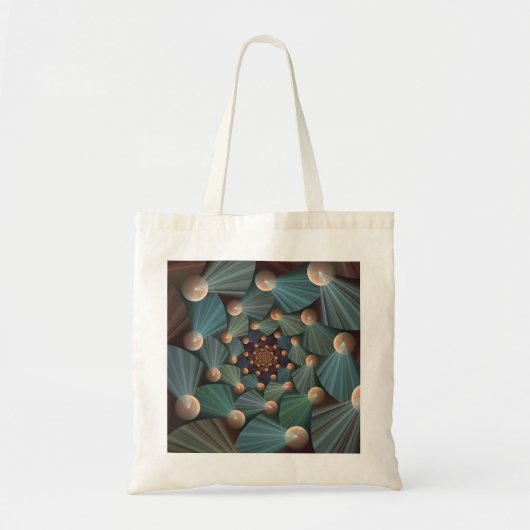 Abstracte fractale kunst met diepbruin leistblauw tote bag (Voorkant)