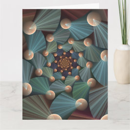 Abstracte fractale kunst met diepte bruine leistee bedankkaart