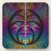 Abstracte fractale kunst met levendige structuur bier onderzetter (Voorkant)