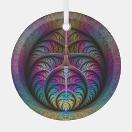 Abstracte fractale kunst met levendige structuur glas ornament