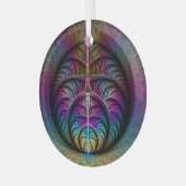 Abstracte fractale kunst met levendige structuur glas ornament (Voorkant links)