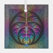 Abstracte fractale kunst met levendige structuur glas ornament (Voorkant)
