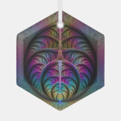 Abstracte fractale kunst met levendige structuur glas ornament (Voorkant)