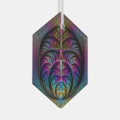 Abstracte fractale kunst met levendige structuur glas ornament (Voorkant Rechts)