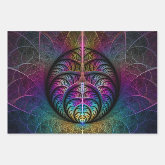 Abstracte fractale kunst met levendige structuur inpakpapier vel (Voorkant 2)