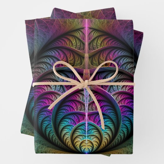 Abstracte fractale kunst met levendige structuur inpakpapier vel (In situ)