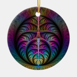 Abstracte fractale kunst met levendige structuur keramisch ornament