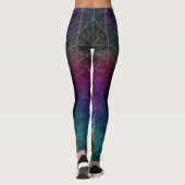 Abstracte fractale kunst met levendige structuur leggings (Achterkant)