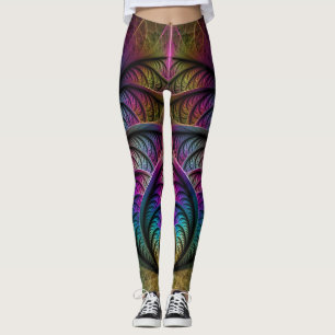 Abstracte fractale kunst met levendige structuur leggings