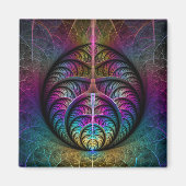 Abstracte fractale kunst met levendige structuur magneet (Voorkant)