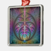 Abstracte fractale kunst met levendige structuur metalen ornament (Links)
