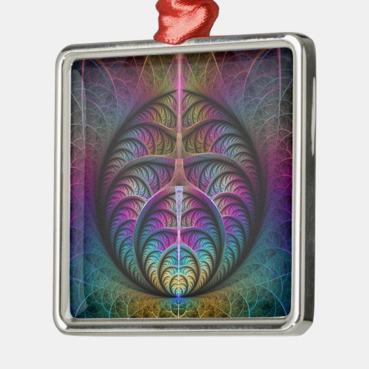 Abstracte fractale kunst met levendige structuur metalen ornament (Links)