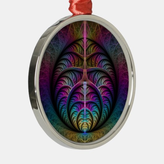 Abstracte fractale kunst met levendige structuur metalen ornament (Rechts)