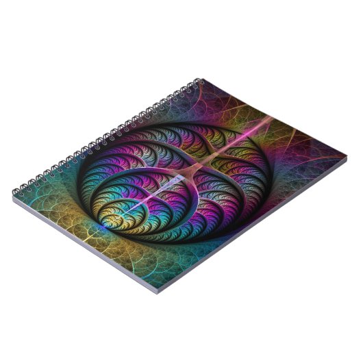 Abstracte fractale kunst met levendige structuur notitieboek (Linkerzijde)