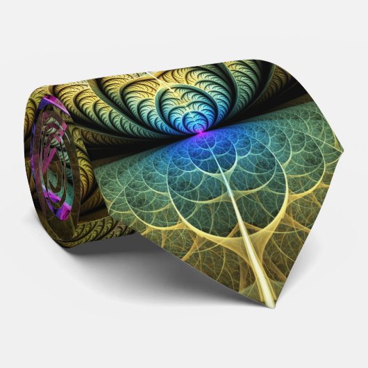 Abstracte fractale kunst met levendige structuur stropdas (Opgerold)