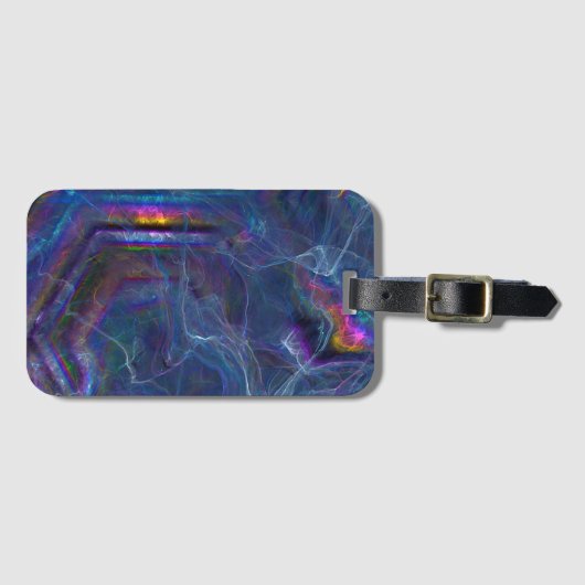 Abstracte fractale nevel en geometrische morf bagagelabel (Voorkant (horizontaal))